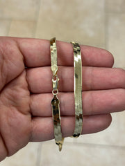 5.50mm Herringbone Chain, 925 Sterling Silver Necklace Over 14K Yellow Gold Vermeil  16'' 18'' 20'' 22'' 24', Italy Made, Plux, Gift for Her