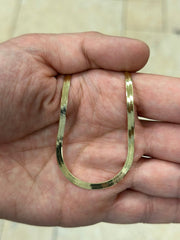 925 Solid Sterling Silver 14k Yellow Gold High Polish Herringbone Necklace Chain 16'' 18'' 20" 22'' 24'' 30''  3.50mm Layering Chain