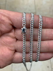 925 Solid Sterling Silver Miami Cuban 4mm Men Boyfriend Father Dad Gift -  Heavy Chain - 7'' 7.5'' 8'' 8.5'' 20'' 22'' 24'' 26'' 30''