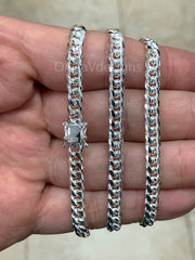 925 Solid Sterling Silver Miami Cuban 5mm Men Boyfriend Father Dad Gift -  Heavy Chain - 7'' 7.5'' 8'' 8.5'' 20'' 22'' 24'' 26'' 30''