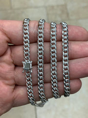 925 Solid Sterling Silver Miami Cuban 5mm Men Boyfriend Father Dad Gift -  Best Seller Heavy Chain - 8'' 8.5'' 20'' 22'' 24'' 26'' 28'' 30''