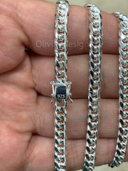 925 Solid Sterling Silver Miami Cuban 5mm Men Boyfriend Father Dad Gift -  Heavy Chain - 7'' 7.5'' 8'' 8.5'' 20'' 22'' 24'' 26'' 30''
