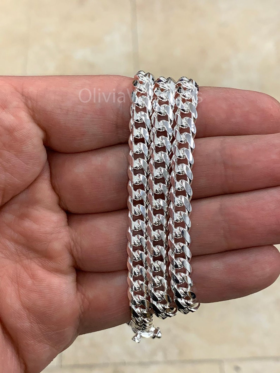 925 Solid Sterling Silver Miami Cuban 6mm Men Boyfriend Father Dad Gift -  Heavy Chain - 7'' 7.5'' 8'' 8.5'' 20'' 22'' 24'' 26'' 30''