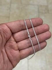 Solid 925 Sterling Silver 1.50mm Franco Wheat  Foxtail Chain 16'' 18'' 20'' 22'' 24'' 30''  Lowest Price  PLUX /Gift