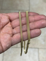 925 Sterling Silver 14K Yellow Gold Plated 3.5mm 5mm Oval Popcorn Chain, Coreana chain, Sterling Silver Chain, 925 Chain, Made In Italy