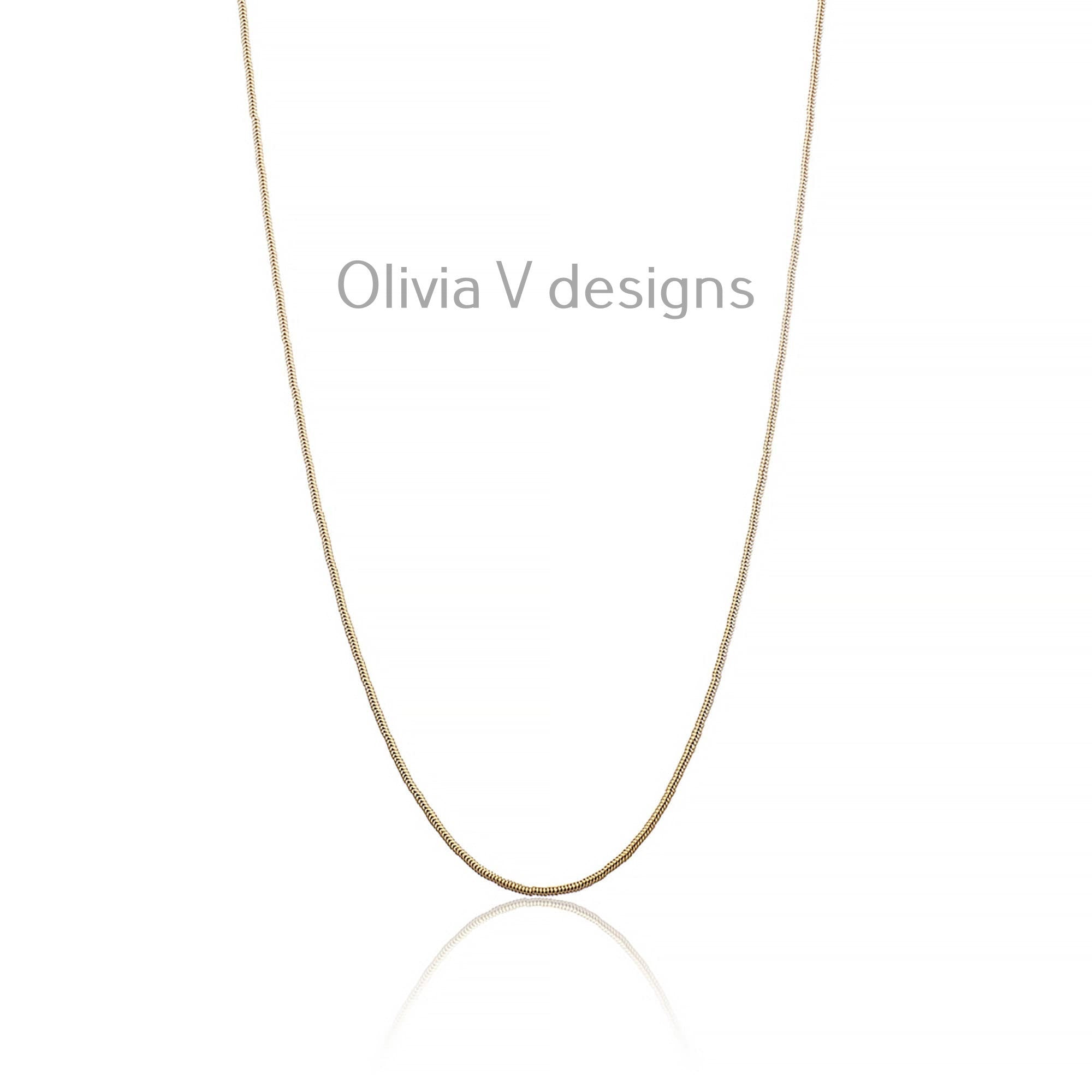 925 Sterling Silver 14K Yellow Gold Plated Round Snake Chain necklaces 1.4mm -  All Lengths - Round Snake
