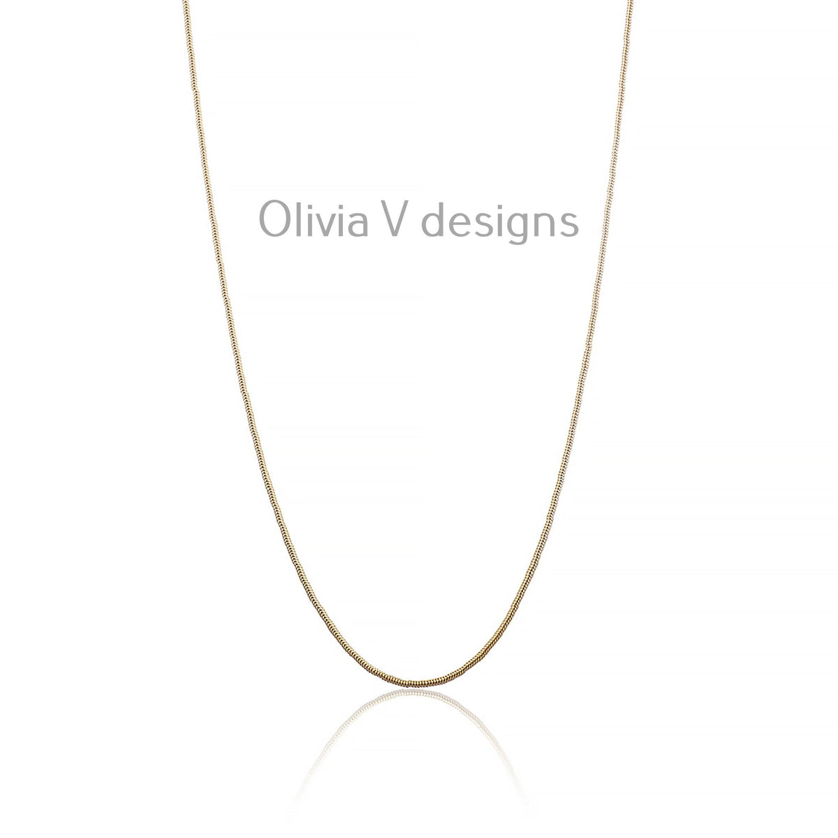 925 Sterling Silver 14K Yellow Gold Plated Round Snake Chain necklaces 1.4mm -  All Lengths - Round Snake