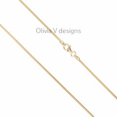 925 Sterling Silver 14K Yellow Gold Plated Round Snake Chain necklaces 1.4mm -  All Lengths - Round Snake