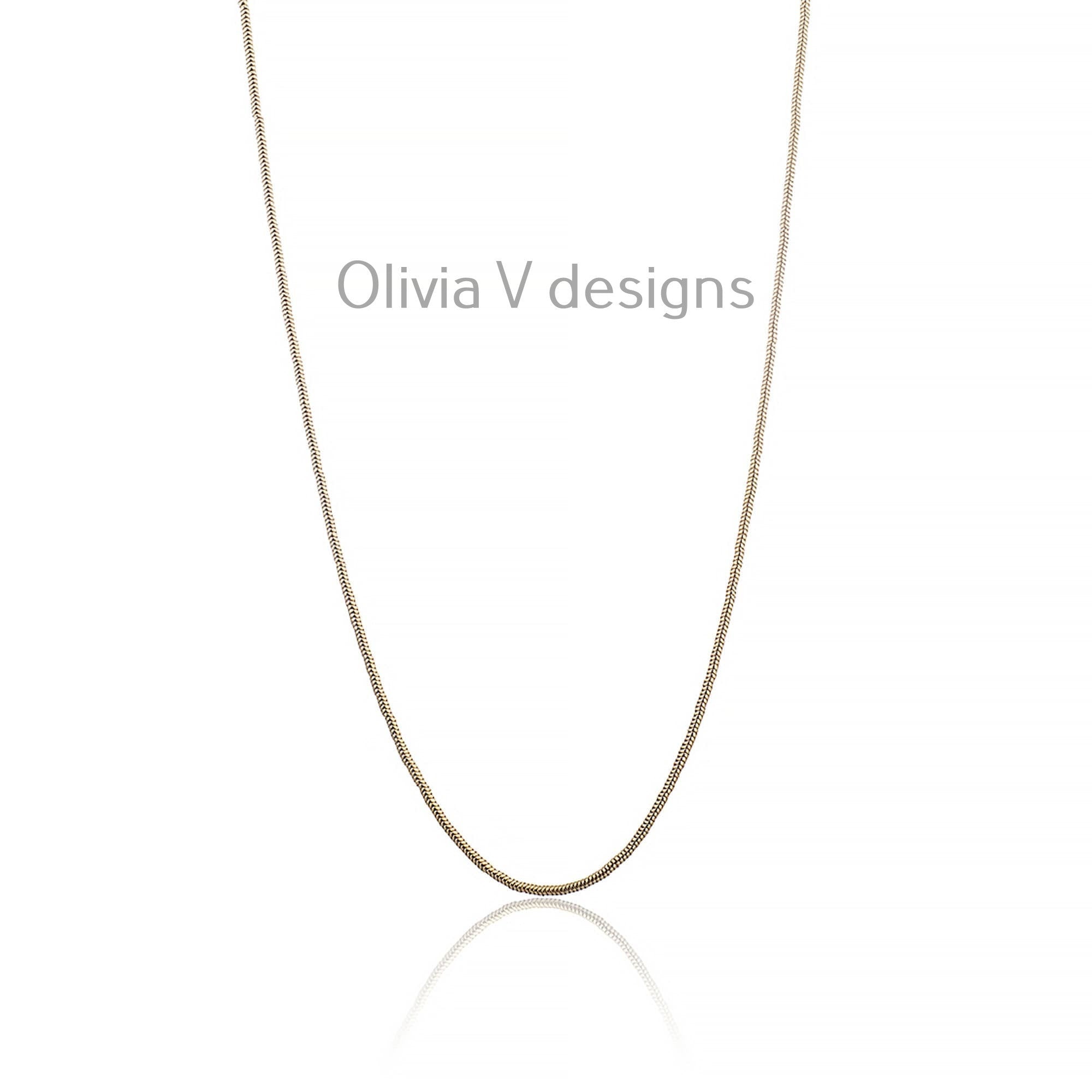 925 Sterling Silver 14K Yellow Gold Plated Round Snake Chain necklaces 1.6mm -  All Lengths - Round Snake