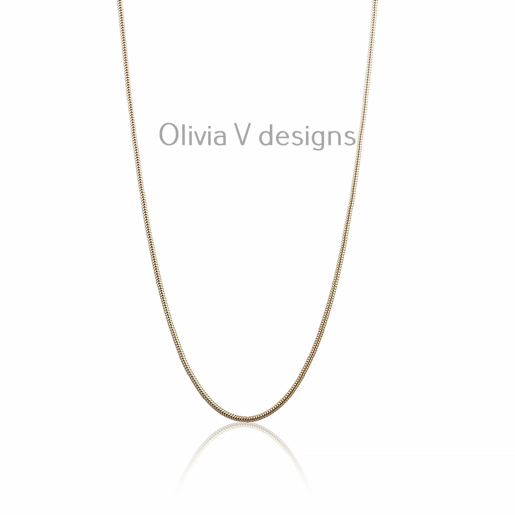 925 Sterling Silver 14K Yellow Gold Plated Round Snake Chain necklaces 2mm -  All Lengths - Round Snake
