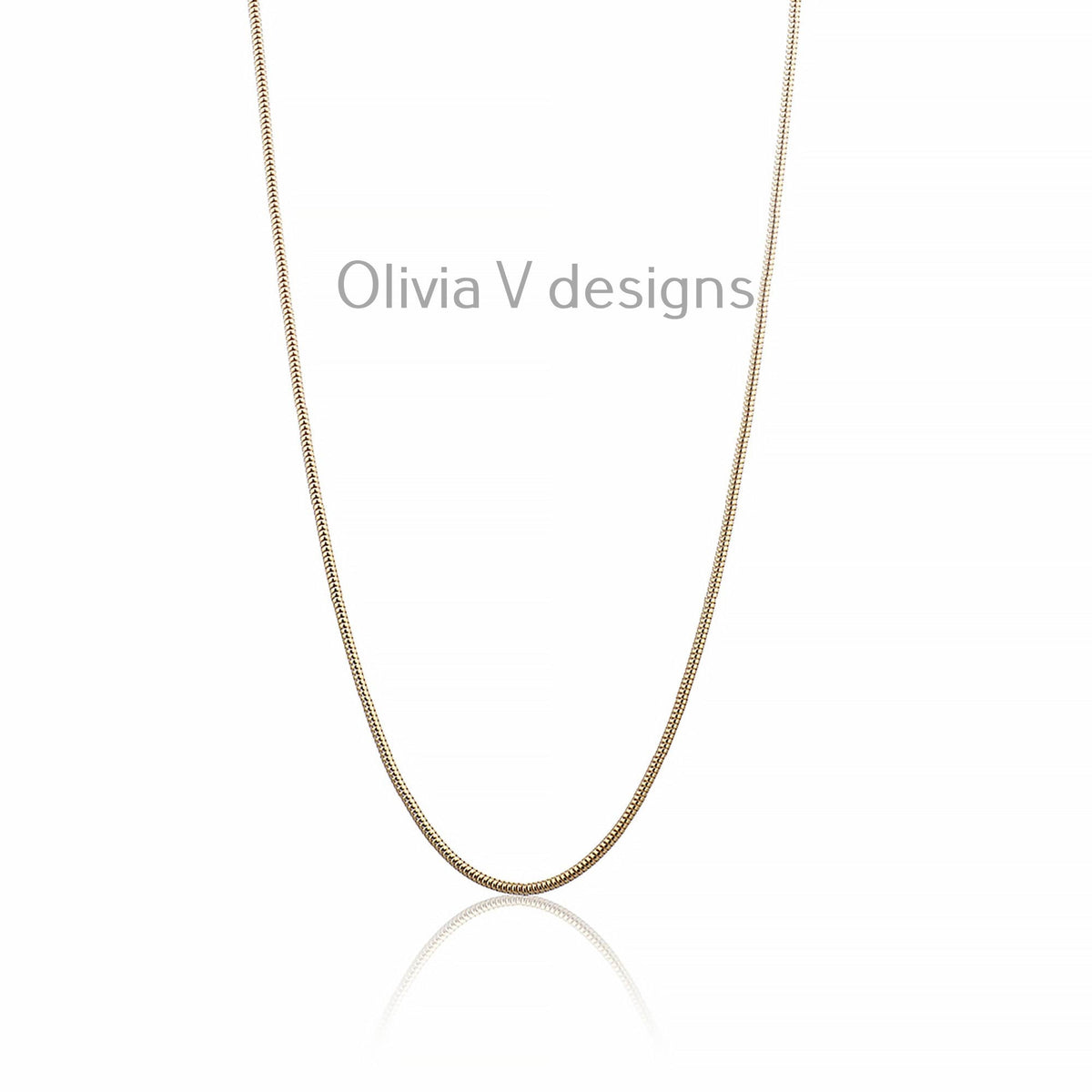925 Sterling Silver 14K Yellow Gold Plated Round Snake Chain necklaces 2mm -  All Lengths - Round Snake