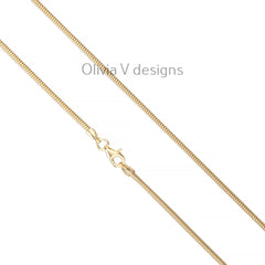 925 Sterling Silver 14K Yellow Gold Plated Round Snake Chain necklaces 2mm -  All Lengths - Round Snake