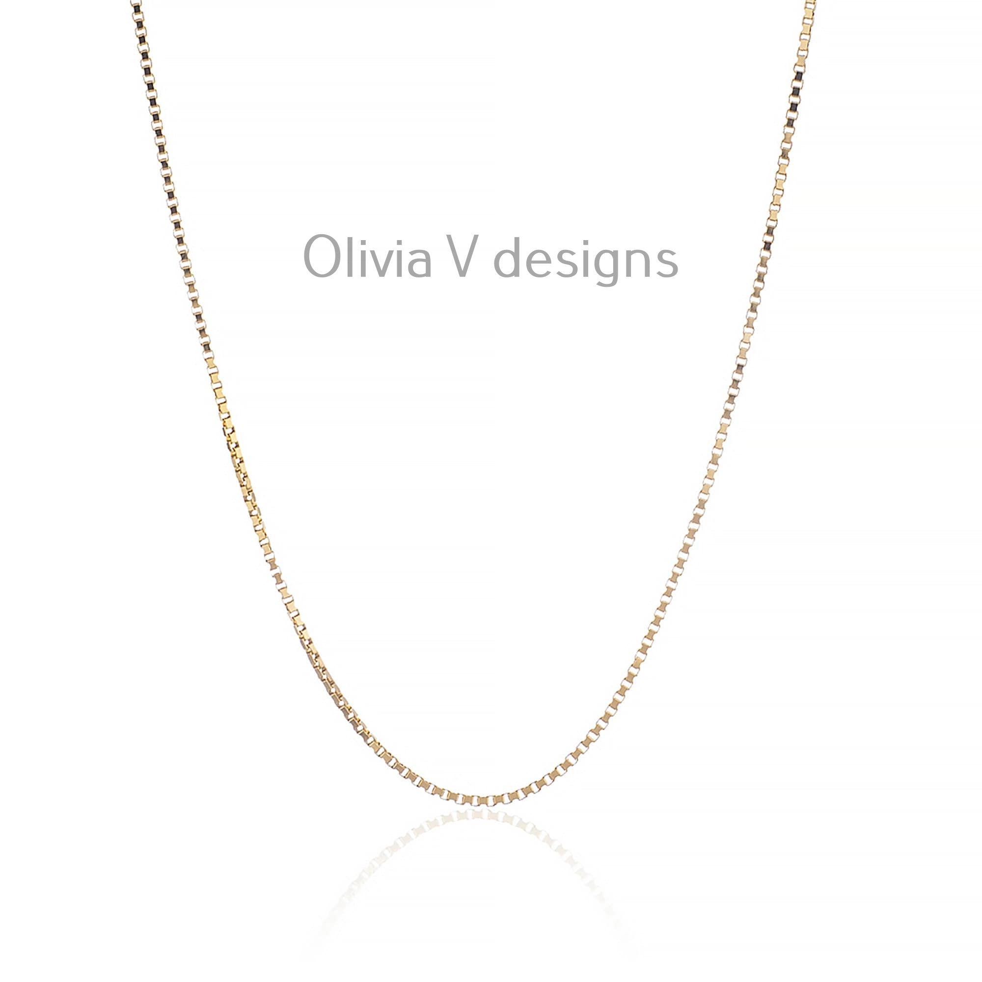 925 Sterling Silver 14k Gold Plated Box Chain 1.50mm, Sterling Silver Chain, .925 Sterling Silver, Finished Necklace, 16'' Through 30''