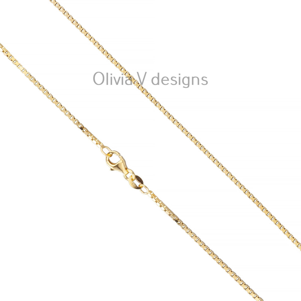 925 Sterling Silver 14k Gold Plated Box Chain 1.50mm, Sterling Silver Chain, .925 Sterling Silver, Finished Necklace, 16'' Through 30''