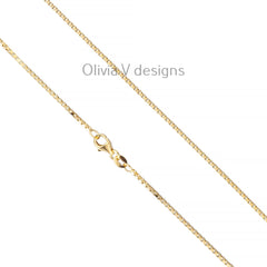 925 Sterling Silver 14k Gold Plated Box Chain 1.50mm, Sterling Silver Chain, .925 Sterling Silver, Finished Necklace, 16'' Through 30''