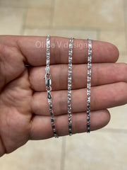 925 Sterling Silver 2.3mm Valentino Link Chain, Sterling Chain, 925, Genuine 925 Sterling Silver