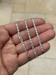 925 Sterling Silver 2.3mm Valentino Link Chain, Sterling Chain, 925, Genuine 925 Sterling Silver