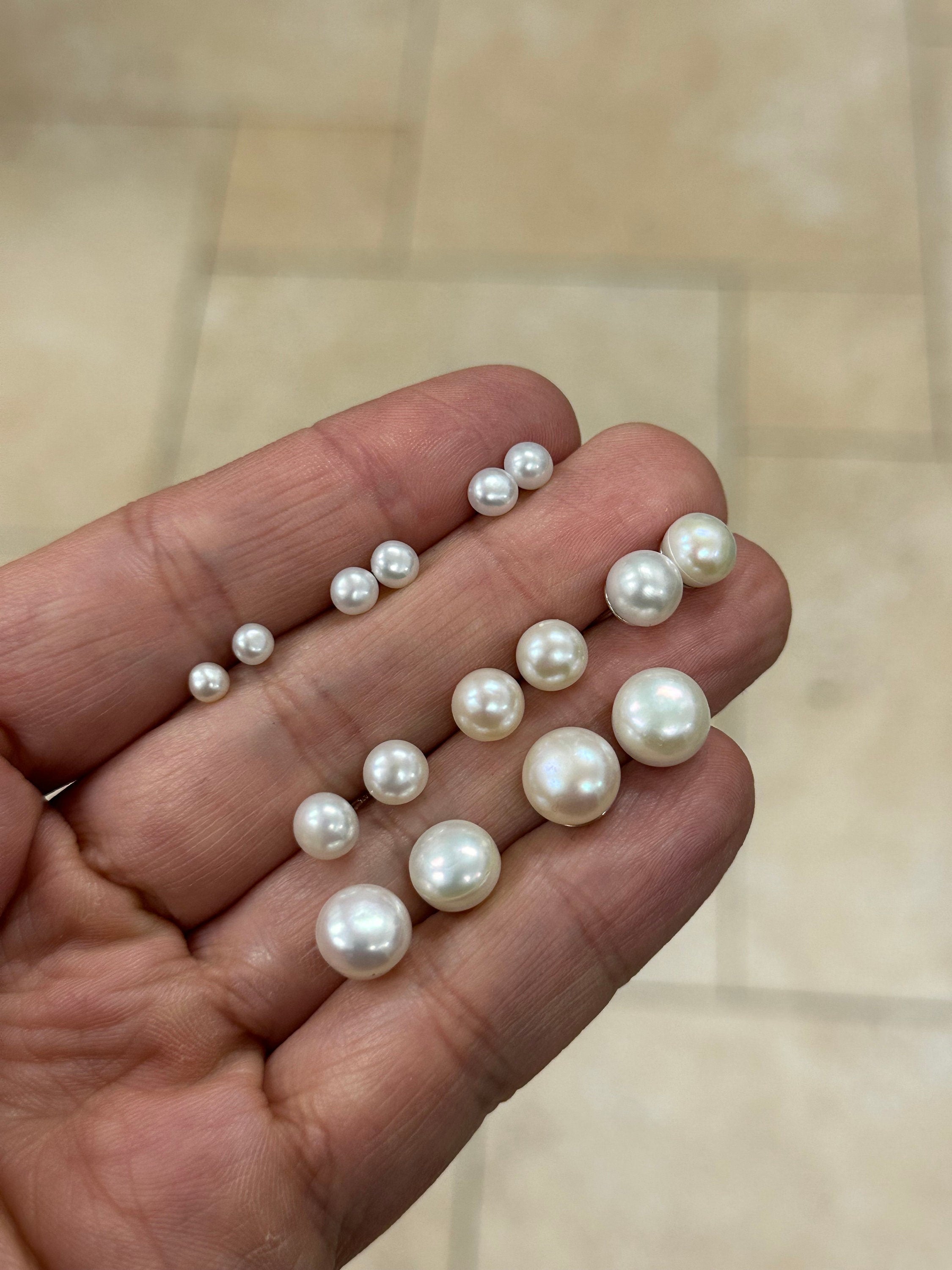 925 Sterling Silver AAA Freshwater Pearl Studs Hypoallergenic Earrings