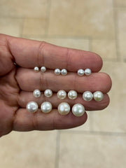 925 Sterling Silver AAA Freshwater Pearl Studs Hypoallergenic Earrings