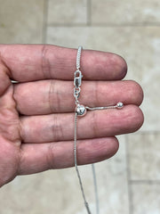925 Sterling Silver Adjustable Popcorn Coreana Chain 2mm - 925 Sterling Silver - Genuine 925 Silver