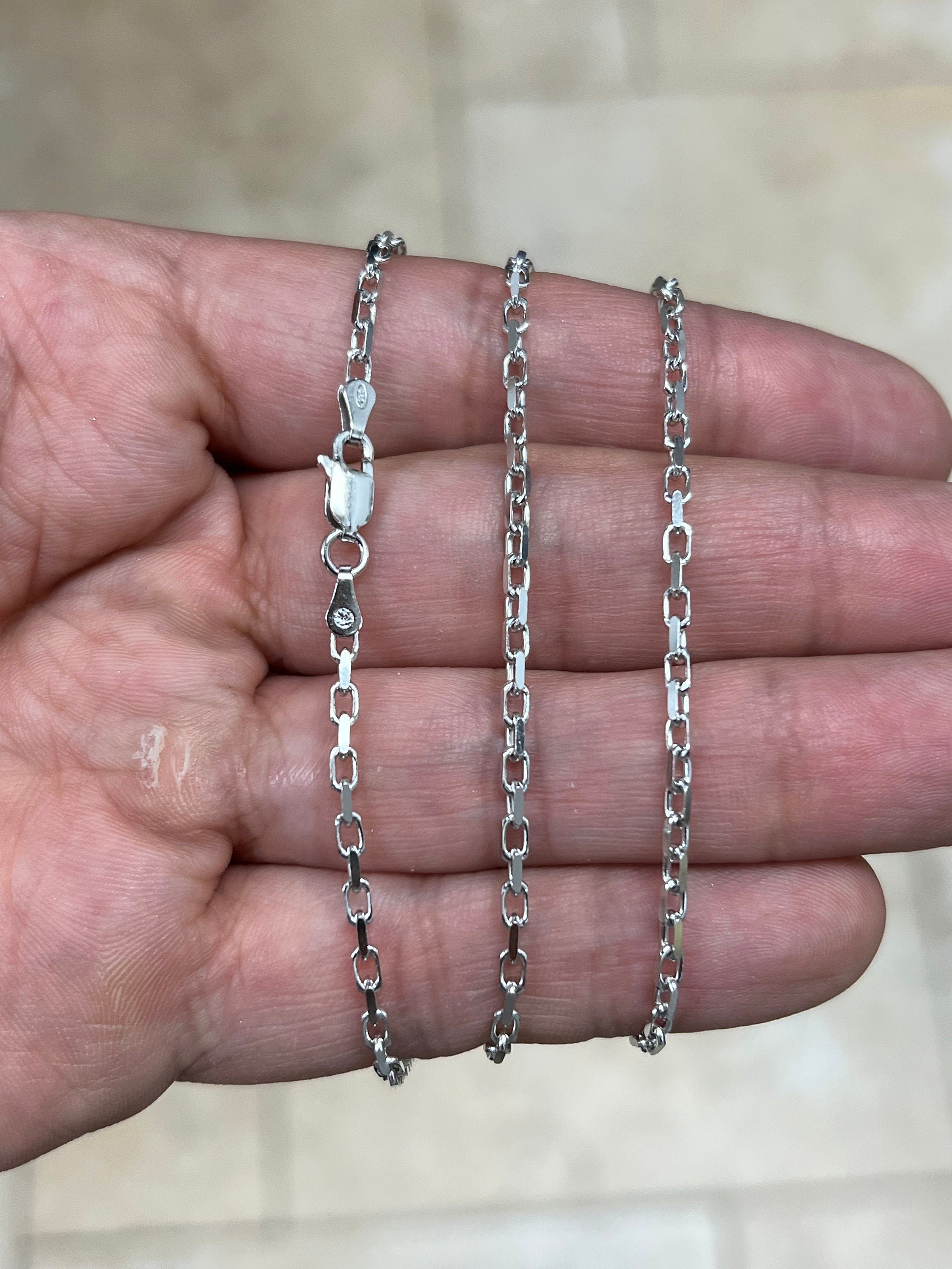 925 Sterling Silver Anchor Forzentina Link Necklace 2.2mm, Sterling Silver, Necklace, Men Women , Italian