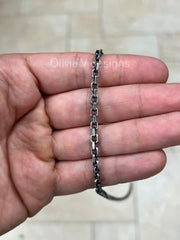 925 Sterling Silver Anchor Forzentina Link Necklace 3.5mm Oxidized Finish, Sterling Silver, Necklace, Men Women , Italian