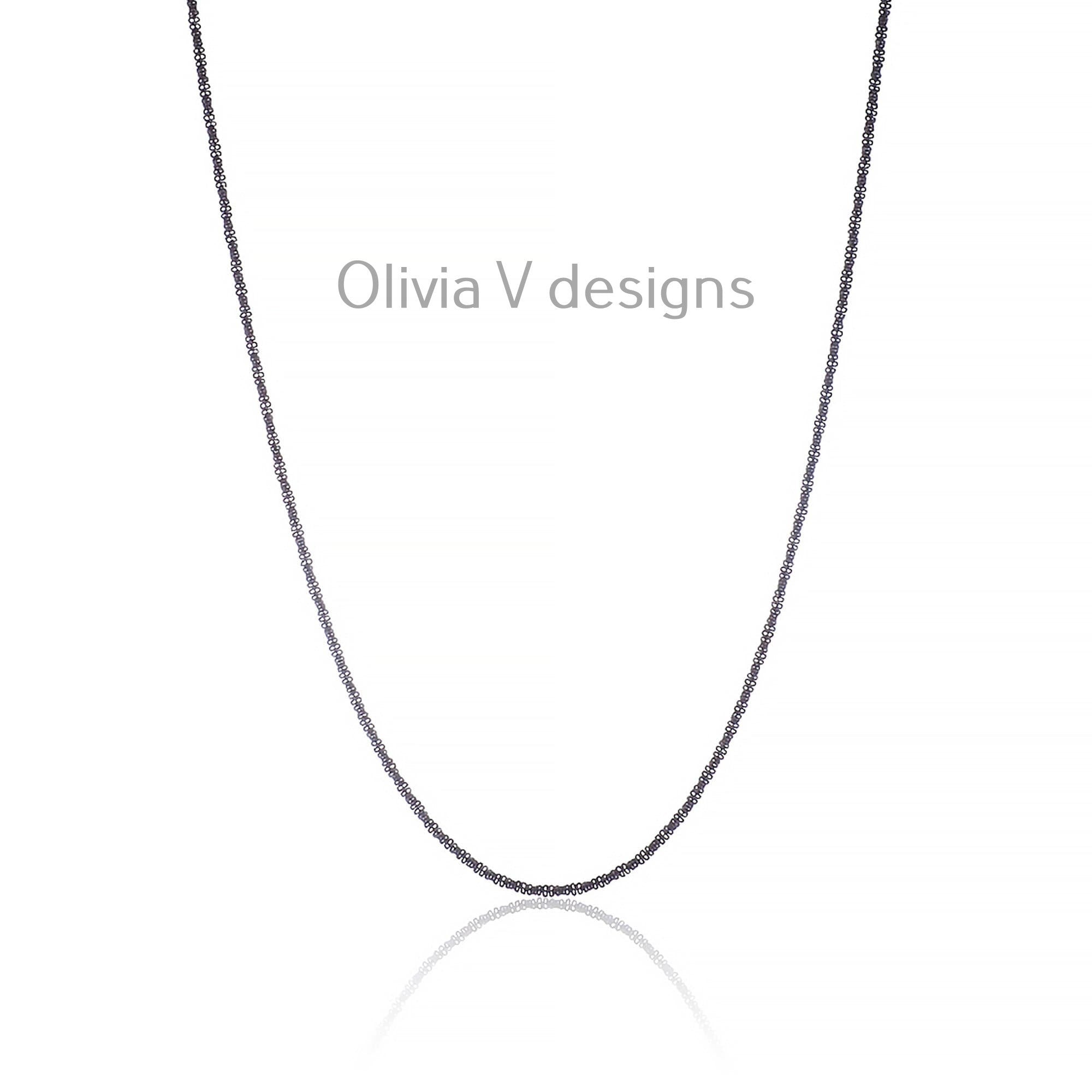 925 Sterling Silver Black Rhodium Sparkle Glitter Margarita Twisted Rock Chain 2.00mm Necklace,925 Sterling Silver, Diamond Cut, Italy