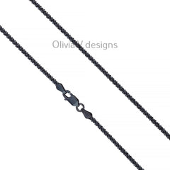 925 Sterling Silver Black Rhodium Sparkle Glitter Margarita Twisted Rock Chain 2.50mm Necklace,925 Sterling Silver, Diamond Cut, Italy