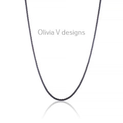 925 Sterling Silver Black Rhodium Sparkle Glitter Margarita Twisted Rock Chain 2.50mm Necklace,925 Sterling Silver, Diamond Cut, Italy