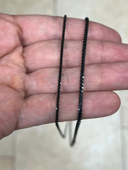 925 Sterling Silver Black Rhodium Sparkle Glitter Margarita Twisted Rock Chain 2mm 2.5mm Necklace,925 Sterling Silver, Diamond Cut, Italy