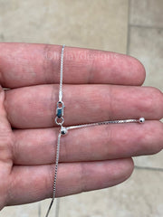 925 Sterling Silver Box  Adjustable 1mm Chain, Silver, Sterling Silver Chain, 925 Sterling Silver, Finished Necklace, 925 Silver