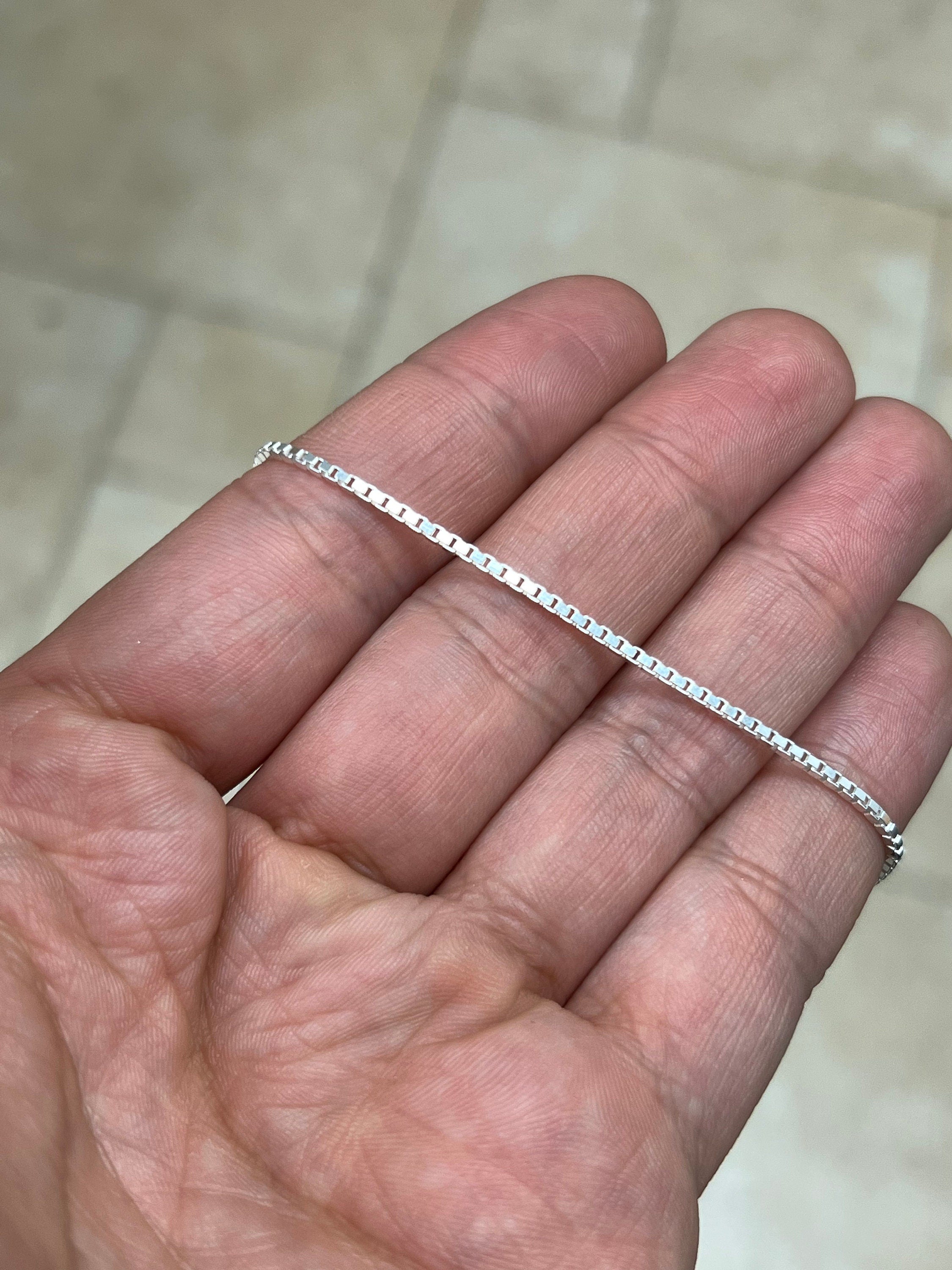 925 Sterling Silver Box Chain 1.50mm, Sterling Silver Chain, .925 Sterling Silver, Finished Necklace, Made In Italy, 16'' Through 30''