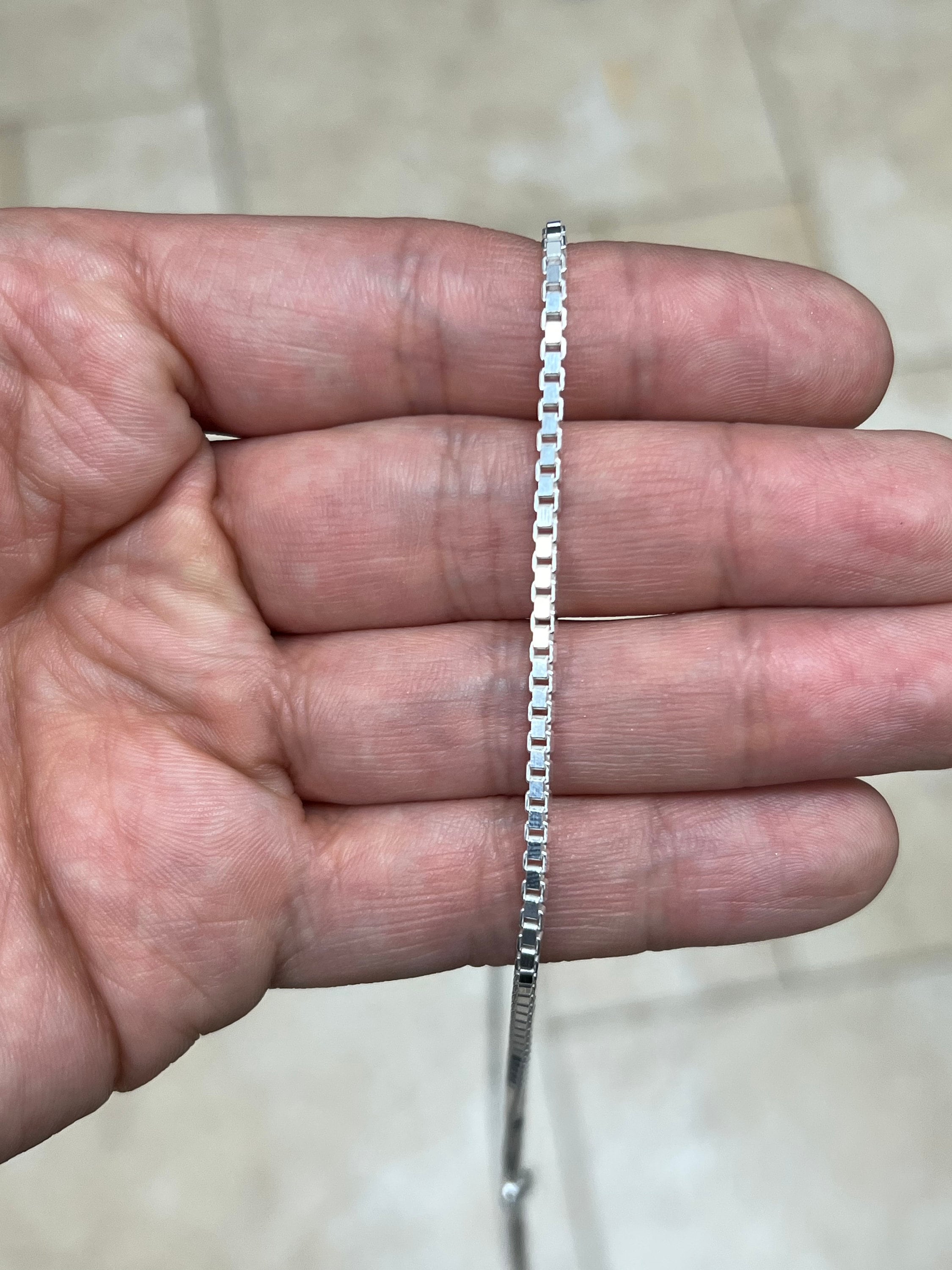 925 Sterling Silver Box Chain 2.20mm, Sterling Silver Chain, .925 Sterling Silver, Finished Necklace, Made In Italy, 16'' Through 30''
