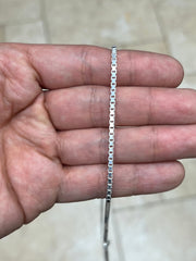925 Sterling Silver Box Chain 2.20mm, Sterling Silver Chain, .925 Sterling Silver, Finished Necklace, Made In Italy, 16'' Through 30''