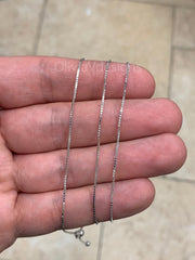 925 Sterling Silver Box  Rhodium Adjustable 1mm Chain, Silver, Sterling Silver Chain, 925 Sterling Silver, Finished Necklace, 925 Silver