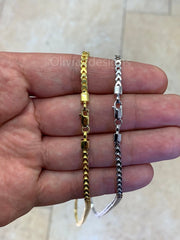 925 Sterling Silver Franco Wheat Foxtail 2.50mm Chain 18'' 20'' 22'' 24'' 26'' 28'' 30'' / Lowest Price / High Quality / Choose Your Color