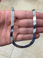 925 Sterling Silver Herringbone Flat Snake  Magic Chain 7mm - Italian - 16'' 18'' 20'' 22'' 24'' 30'' - Layering Chain - Best Selling - Gift