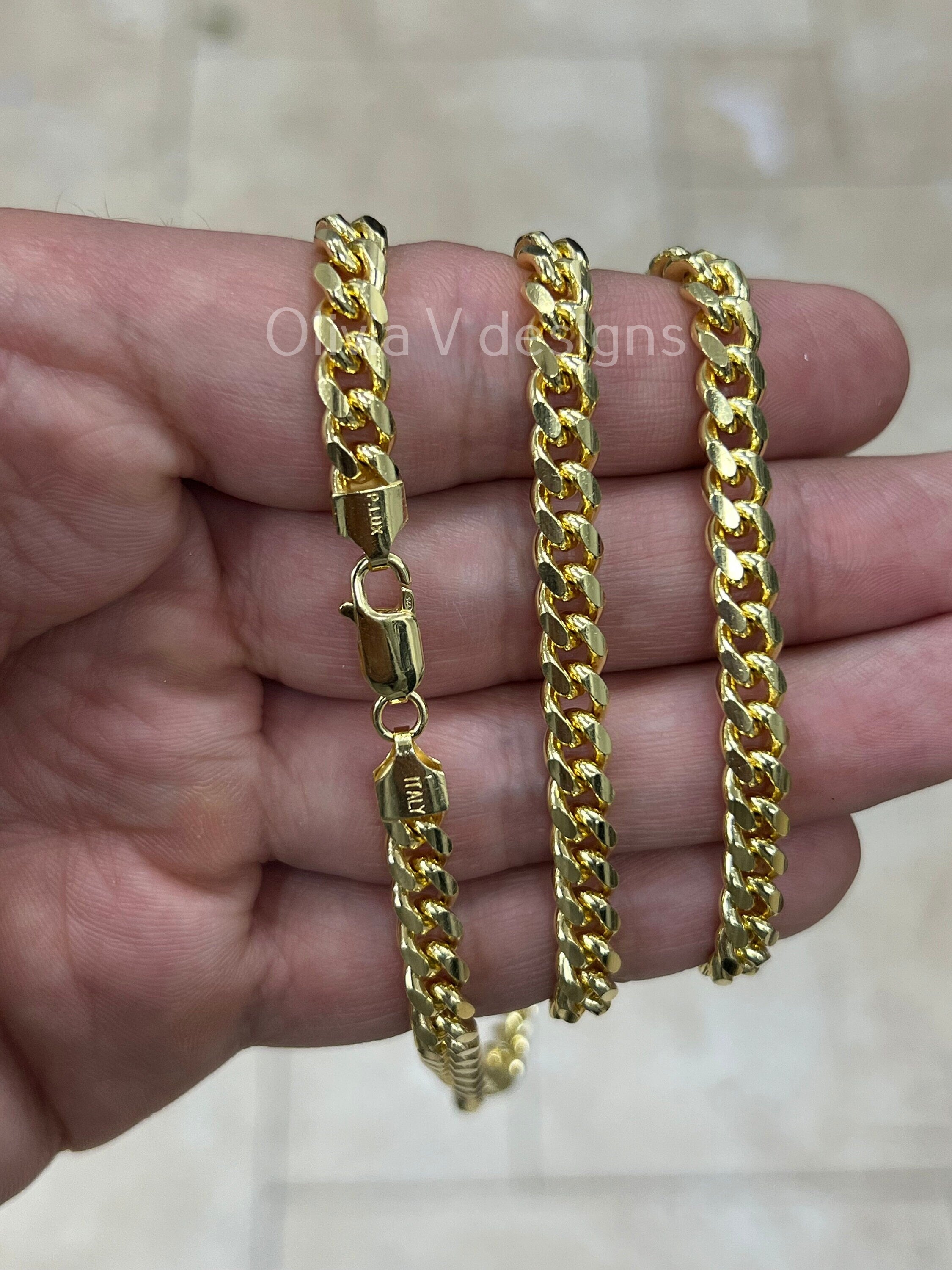 925 Sterling Silver Italian Chain Necklace, Miami Cuban Curb Link Chain, 6.3mm Necklace Chain, Cuban Link Necklace