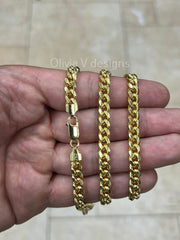 925 Sterling Silver Italian Chain Necklace, Miami Cuban Curb Link Chain, 6.3mm Necklace Chain, Cuban Link Necklace