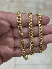 925 Sterling Silver Italian Chain Necklace, Miami Cuban Curb Link Chain, 6.3mm Necklace Chain, Cuban Link Necklace