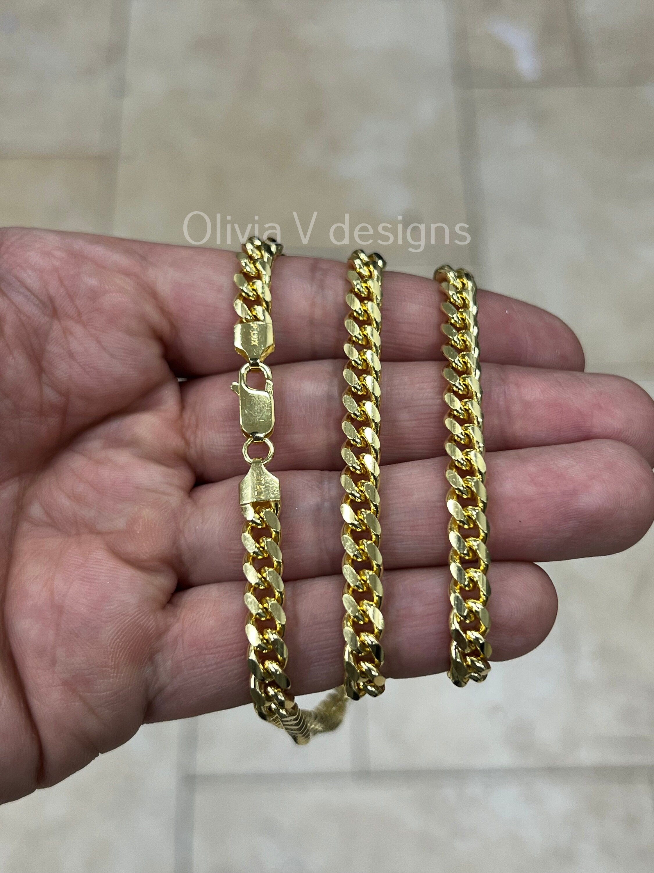 925 Sterling Silver Italian Chain Necklace, Miami Cuban Curb Link Chain, 6.3mm Necklace Chain, Cuban Link Necklace