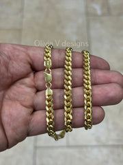 925 Sterling Silver Italian Chain Necklace, Miami Cuban Curb Link Chain, 6.3mm Necklace Chain, Cuban Link Necklace