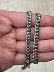 Solid 925 Sterling Silver Italian Chain Necklace, Solid Miami Cuban Curb Link Chain, 6mm Necklace Chain, Gift For Him,  Necklace