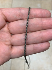 Solid 925 Sterling Silver Italian Rope Oxidized Chain, 2.5mm, Diamond Cut, Necklace, Made in Italy, Gift For Him, Gift For Her, Rope