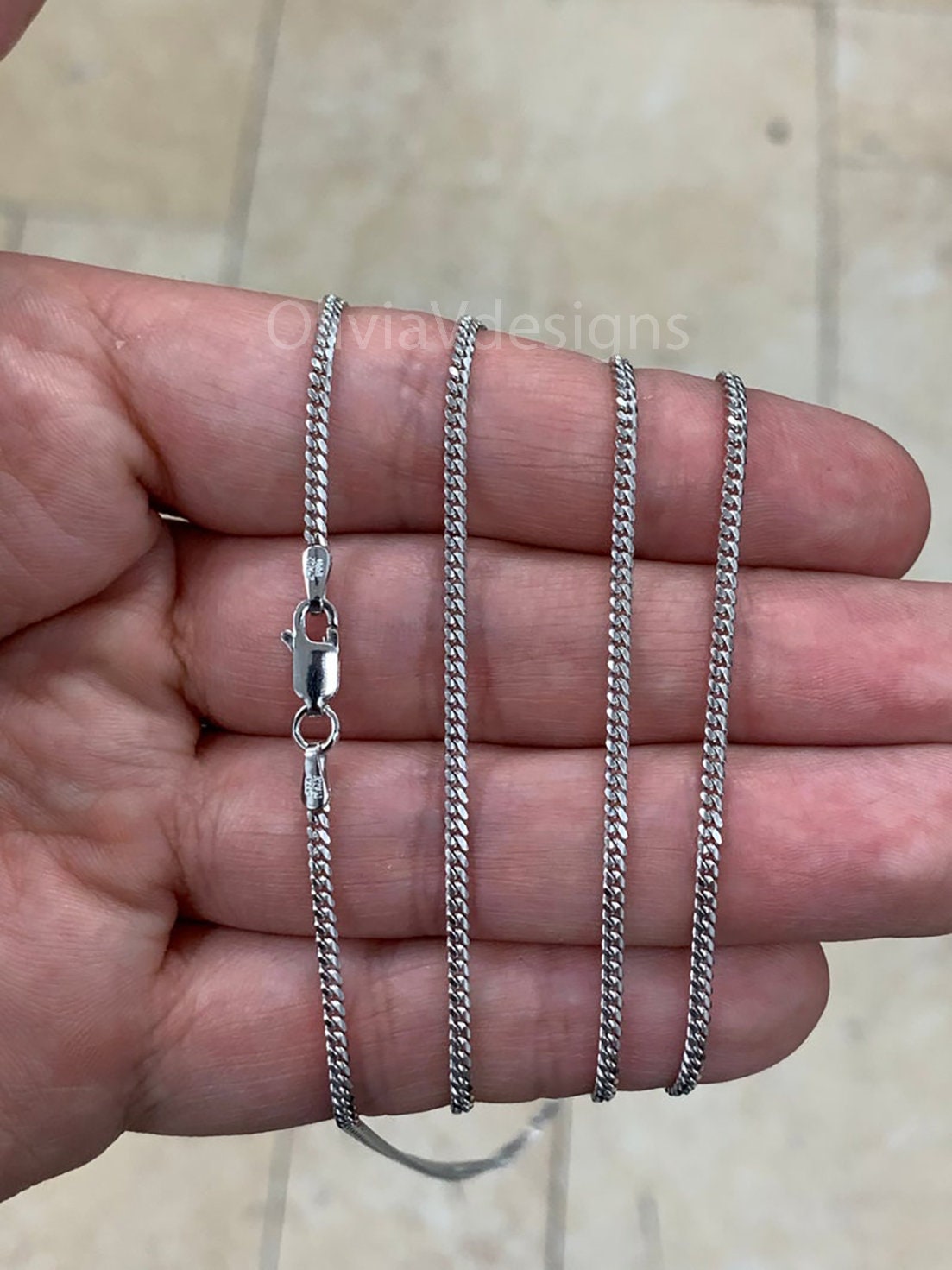 925 Sterling Silver Italian Solid Cuban Curb Link Chain 16'' 18'' 20'' 22'' 24'' 30'' 2.00MM - BEST PRICE!!! Best Selling Sale / Gift/ New