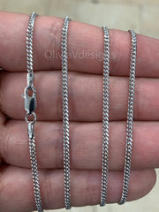 925 Sterling Silver Italian Solid Cuban Curb Link Chain 16'' 18'' 20'' 22'' 24'' 30'' 2.00MM - BEST PRICE!!! Best Selling Sale / Gift/ New