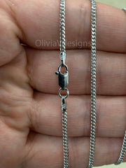 925 Sterling Silver Italian Solid Cuban Curb Link Chain 16'' 18'' 20'' 22'' 24'' 30'' 2.00MM - BEST PRICE!!! Best Selling Sale / Gift/ New