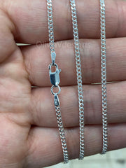 925 Sterling Silver Italian Solid Cuban Curb Link Chain 16'' 18'' 20'' 22'' 24'' 30'' 2.50MM - Genuine 925 Sterling Silver
