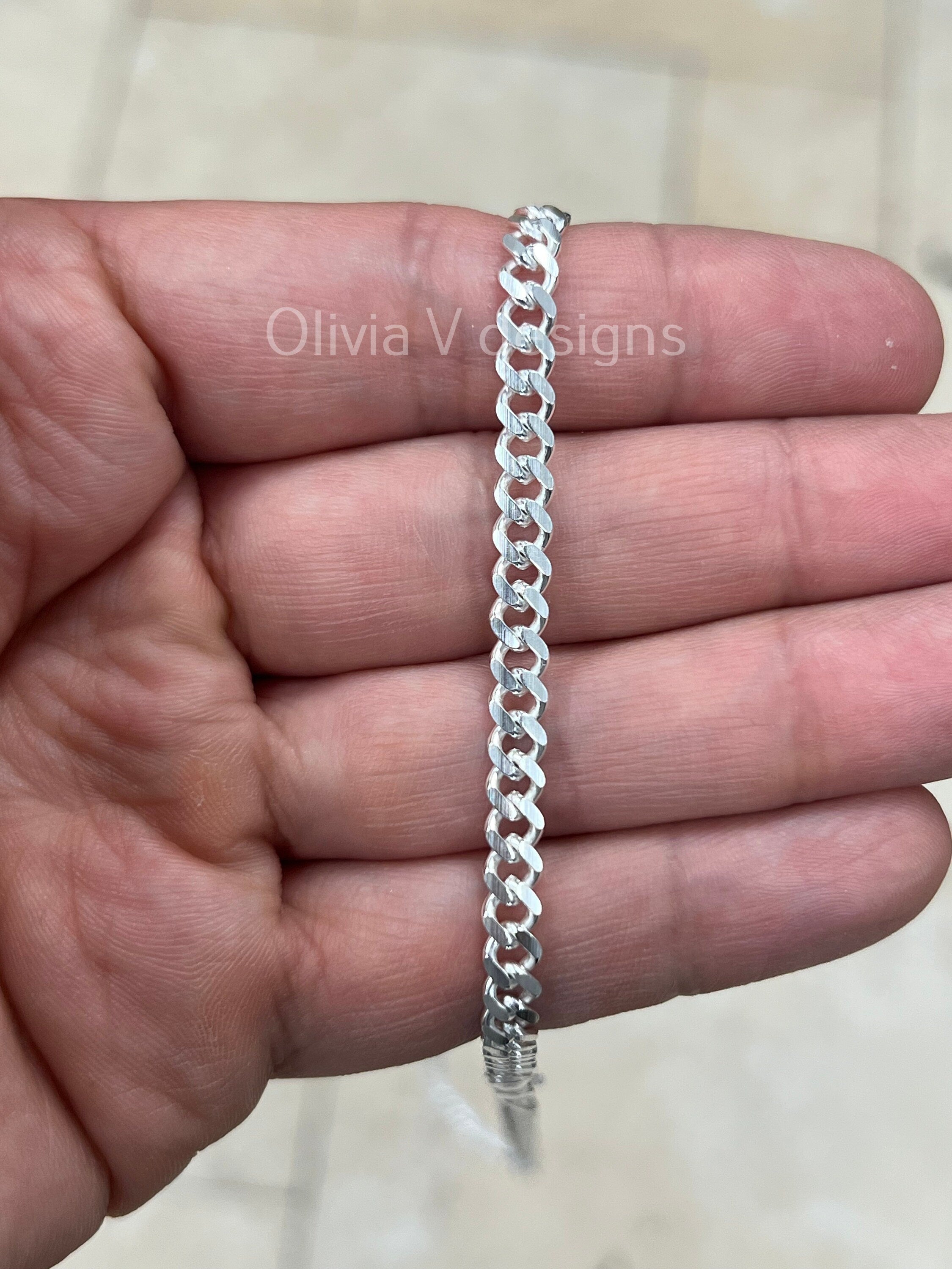 925 Sterling Silver Italian Solid Monaco Cuban Curb Link Chain 18'' 20'' 22'' 24'' 30'' 5mm - Genuine 925 Sterling Silver