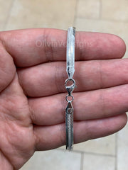 925 Sterling Silver Oval  Herringbone Necklace, Flex Layering Chain 4.2mm Silver Oval Snake Chain, Italian Necklace, Magic Oval
